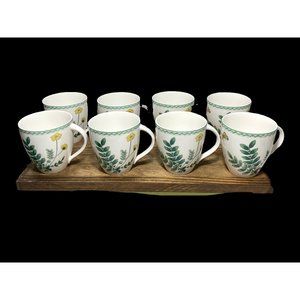 Mikasa Garden Gallery Mug Cup Set of 8 Butterflies Flowers China